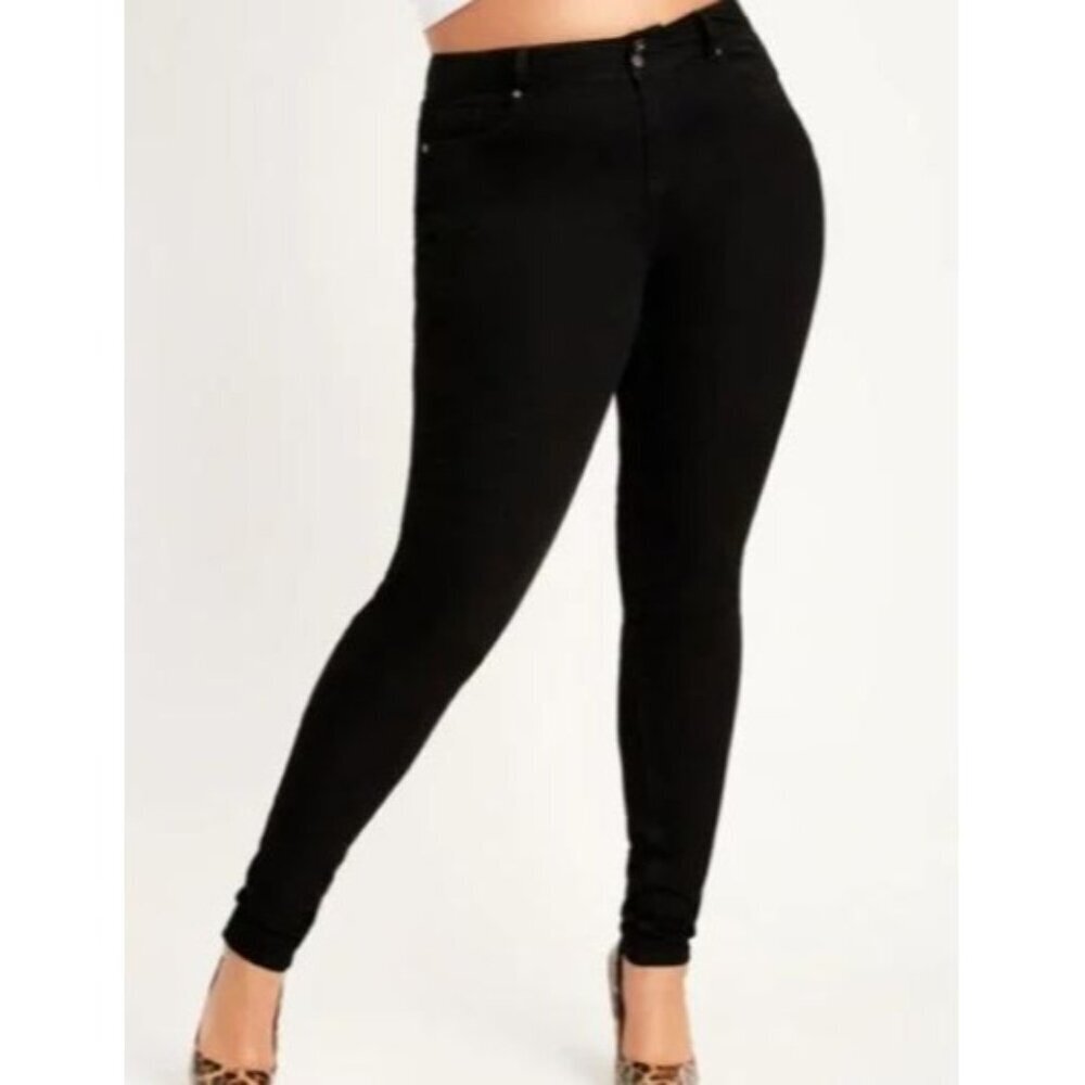 Ashley Stewart Flawless Women's Skinny Jeans Black Stretch Five Size 20 20R